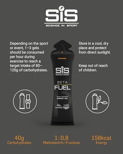 Gel Energético Science in Sport BETA Fuel - Gel Isotónico de Doble Fuente - Energía Rápida - Fácil de Digestionar - Sabor Naranja - Paquete de 6 - imagen 5