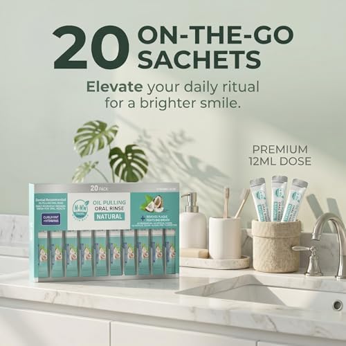 Enjuague Bucal de Aceite de Coco para Oil Pulling - Esenciales de Viaje Portátiles - Aceite Natural para Dientes y Encías - 20 Paquetes de Uso Único - imagen 2