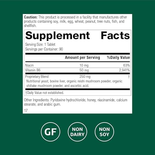Standard Process B6-Niacinamida - Apoya el Metabolismo Energético y la Salud Cardiaca - Ayuda Digestiva y Circulatoria - Sin Gluten, Sin Lácteos, Sin - imagen 2