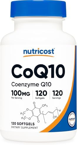 Nutricost CoQ10 Softgels (120 Porciones, 100 mg Por Porción) - Suplemento de CoQ10 Ultra Puro, Mejor Absorción, Libre de Gluten y No Transgénico - imagen 1