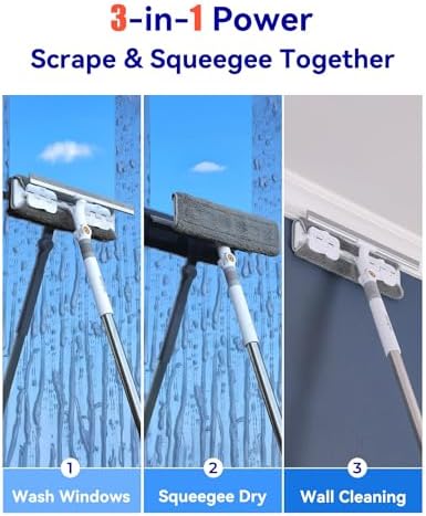 Kit de Limpieza de Ventanas CTIME de 80 con Extensión: Herramienta Profesional para Limpiar Ventanas | Kit de Limpiaparabrisas para Superficies - imagen 2