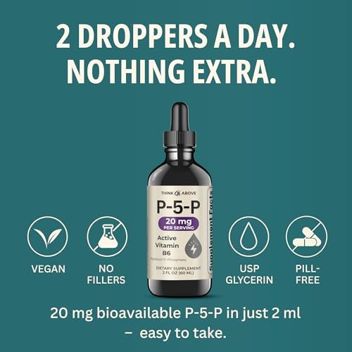 Think Above P5P Gotas Líquidas – Vitamina B6 Activada (Fosfato de Piridoxal) – Fórmula de Rápida Absorción – Soporte para el Sistema Nervioso y - imagen 4