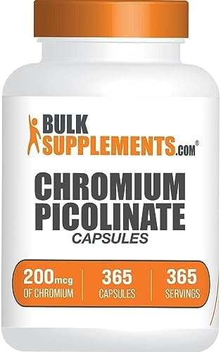 Cápsulas de Picolinato de Cromo BulkSupplements.com - Suplemento Mineral Sin Gluten, 1 Cápsula por Porción, 365 Contenido (Paquete de 1) - imagen 1
