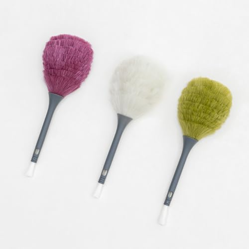 Rocktex Paquete de 3 Plumones de Microfibra y Cepillo Detallador - Plumón de Doble Cara, Herramienta de Limpieza Estática para Oficina, Auto, Laptop, - imagen 1
