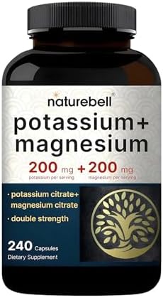 NatureBell Potasio y Magnesio - 240 Cápsulas - 200mg Citrato de Potasio y 200mg Citrato de Magnesio - Soporte Electrolytico y Circulatorio* - Apoyo a - imagen 1