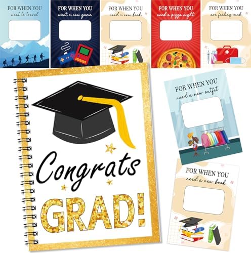 Libro de Tarjetas de Regalo Fprl para Graduación 7 x 5 Pulgadas, 20 Páginas, Organizador de Tarjetas, Álbum de Supervivencia Universitaria, Regalos - imagen 1