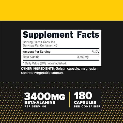 Cápsulas de Beta Alanina Primaforce 3,400mg, 180 Cápsulas (45 Porciones) - Suplemento Potente de Beta-Alanina - imagen 2