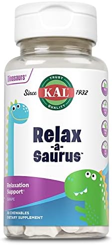 KAL Relax-a-Saurus, Suplemento para el Estrés Infantil, L-Teanina con Hierbas, Sabor Natural a Uva, 30 Chicles, Garantía de 60 Días - imagen 1