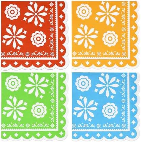 Servilletas de Papel Coloridas para Fiesta Mexicana 100 Piezas - Decoración para Cumpleaños y Cinco de Mayo, Tema de Tacos, Papel Picado - imagen 1