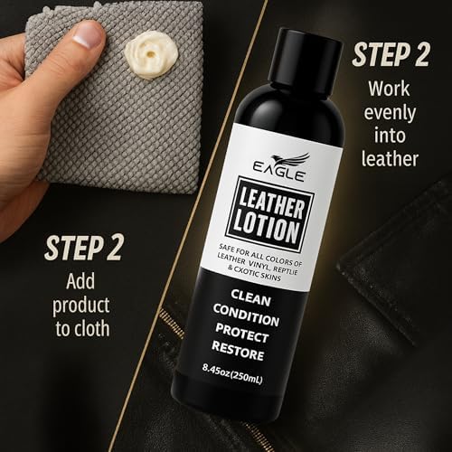Acondicionador de Piel Eagle - Loción para Cuero con Paño para Botas, Chaquetas, Bolsos y Más - Lanolina y Aceites Naturales para Limpiar, - imagen 6