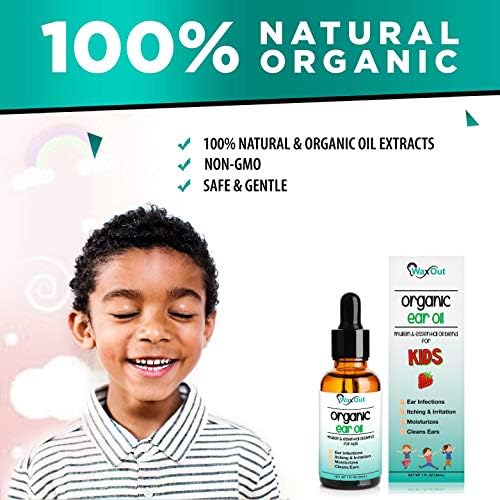 Aceite y gotas limpiadoras naturales de Mullein para eliminar cerumen con fresa para niños | Suavizante, humectante y alivio de alergias | Tinnitus, - imagen 2