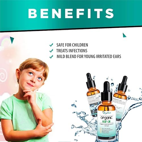 Aceite y gotas limpiadoras naturales de Mullein para eliminar cerumen con fresa para niños | Suavizante, humectante y alivio de alergias | Tinnitus, - imagen 3