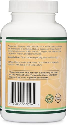 Cápsulas de Hongos Chaga 120 Contenido (1,000mg de Polvo de Hongos Chaga por Porción) Ricas en Polisacáridos, Beta Glucanos y Terpenoides - - imagen 5