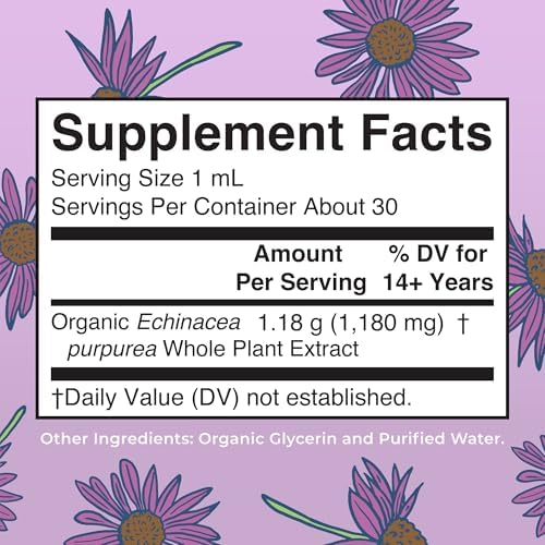 Gotas Líquidas de Echinacea Purpurea MARYRUTH'S Organics | Sin Azúcar | Orgánico USDA | Apoyo Inmunológico | Salud Respiratoria | Sin Alcohol | No - imagen 2