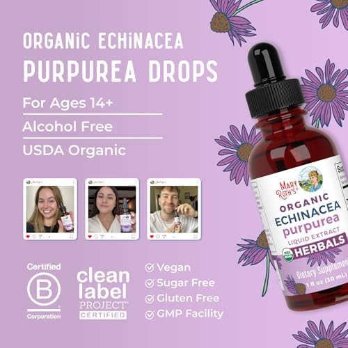 Gotas Líquidas de Echinacea Purpurea MARYRUTH'S Organics | Sin Azúcar | Orgánico USDA | Apoyo Inmunológico | Salud Respiratoria | Sin Alcohol | No - imagen 8