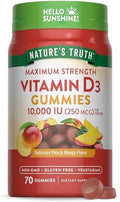 Gomitas de Vitamina D3 de Nature's Truth | 10000 IU | 70 piezas | Sabor Durazno-Mango | Suplemento Vegetariano, Sin OGM y Sin Gluten - imagen 1