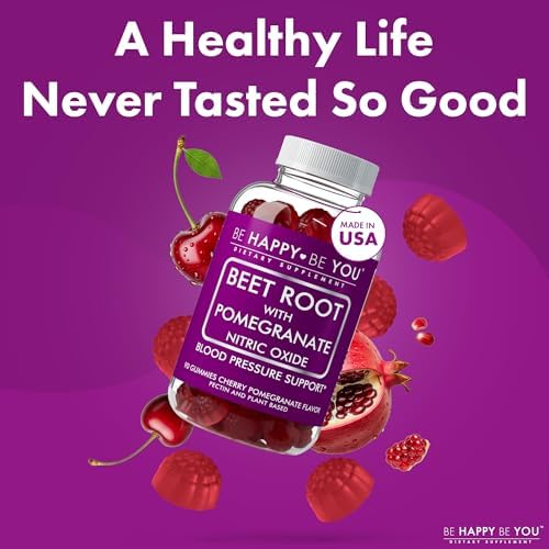 Gomitas Be Happy Be You de Betabel con Granada – Aumentador de Óxido Nítrico y Soporte para la Presión Arterial – Sabor Cereza y Granada – Veganas, - imagen 7