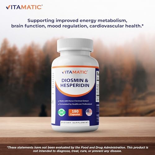 Vitamatic Diosmina Hesperidina 1000mg con Extracto de Castaño de Indias 100mg – 180 Cápsulas – Complejo de Bioflavonoides Cítricos – No GMO – Hecho - imagen 4