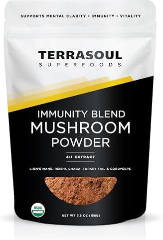 Mezcla Orgánica de Cinco Hongos Terrasoul Superfoods | Adaptogénica | USDA Orgánico, Vegano, Sin OGM, Sin Gluten | Reishi, Chaga, Melena de León, - imagen 1