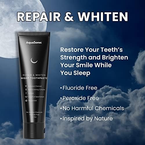 Pasta de Dientes AquaSonic Complete Care - Refresca y Protege de Día, Repara y Blanquea de Noche - Libre de Flúor, Natural, Anti-caries, Anti-sarro, - imagen 4