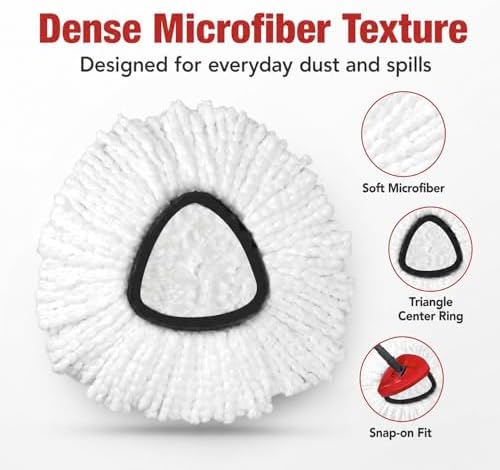 Cabezal de Repuesto para Ocedar Spin Mop - Paquete de 6, Compatible con Mopas Ocedar Triangle y Easywring, Microfibra, Lavable a Máquina - imagen 6