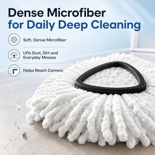 Cabezal de Repuesto para Ocedar Spin Mop - Paquete de 6, Compatible con Mopas Ocedar Triangle y Easywring, Microfibra, Lavable a Máquina - imagen 8