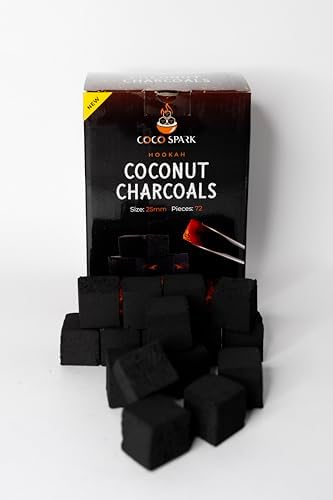 Carbones de Coco para Hookah - 72 Piezas, Carbón Natural Premium de Cáscara de Coco 25mm, Larga Duración de Calor, Bajo Residuos, Sin Olores - imagen 4