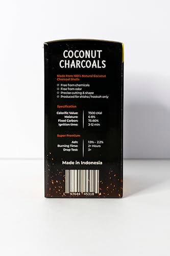 Carbones de Coco para Hookah - 72 Piezas, Carbón Natural Premium de Cáscara de Coco 25mm, Larga Duración de Calor, Bajo Residuos, Sin Olores - imagen 6