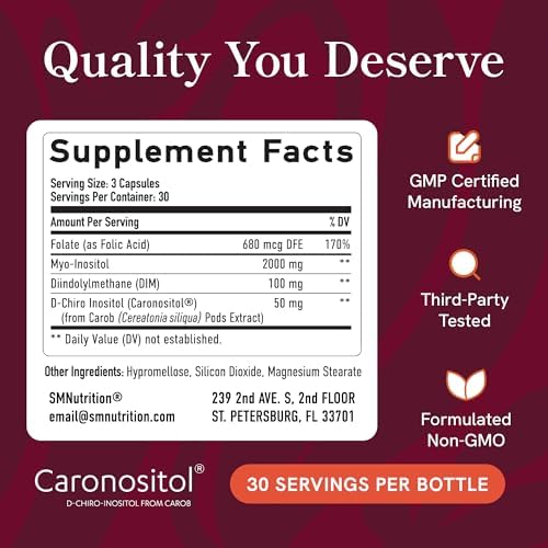 Suplemento para el Apoyo Ovárico y Balance Hormonal en Mujeres | Salud Menstrual, Ovulación y Reproductiva | Complejo de DIM, Mio-Inositol, D-Chiro - imagen 6