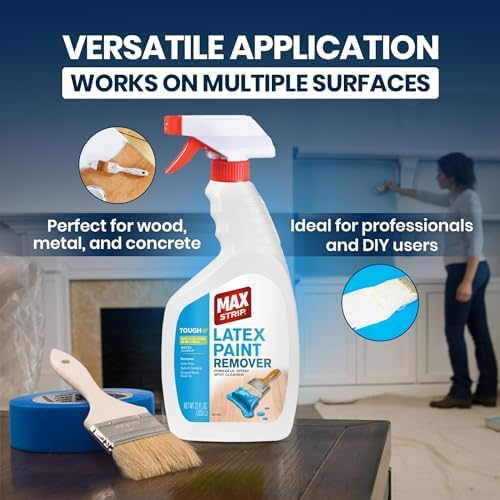 Removedor de Pintura de Látex Max Strip 22oz | Fórmula a Base de Agua de Acción Rápida | Elimina de Manera Segura Látex y Acrílico | Ideal para - imagen 3