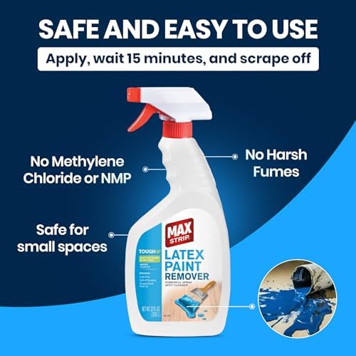 Removedor de Pintura de Látex Max Strip 22oz | Fórmula a Base de Agua de Acción Rápida | Elimina de Manera Segura Látex y Acrílico | Ideal para - imagen 6