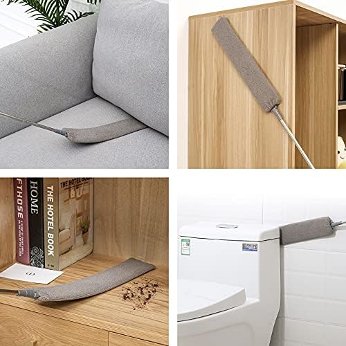 Gadgets de Limpieza Mejorados para Debajo de Electrodomésticos, Duster de Microfibra con Mango Extensible de 26 a 55 Pulgadas, Ideal para Muebles, - imagen 2