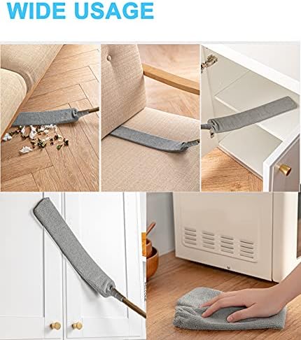 Gadgets de Limpieza Mejorados para Debajo de Electrodomésticos, Duster de Microfibra con Mango Extensible de 26 a 55 Pulgadas, Ideal para Muebles, - imagen 6