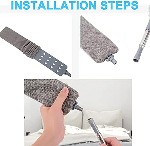 Gadgets de Limpieza Mejorados para Debajo de Electrodomésticos, Duster de Microfibra con Mango Extensible de 26 a 55 Pulgadas, Ideal para Muebles, - imagen 8