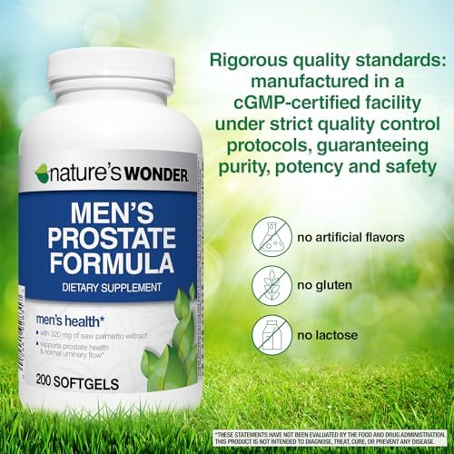 Fórmula Prostatica para Hombres Nature's Wonder con Saw Palmetto, Beta-Sitosterol y Licopeno, 200 Softgels, Suministro para 100 Días - imagen 4