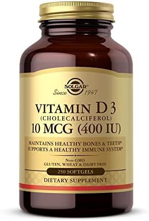 Solgar Vitamina D3 (Colecalciferol) 10 mcg (400 UI) - 250 Softgels - Apoya Huesos y Dientes Saludables - Sistema Inmunológico - Sin GMO, Sin Gluten, - imagen 1