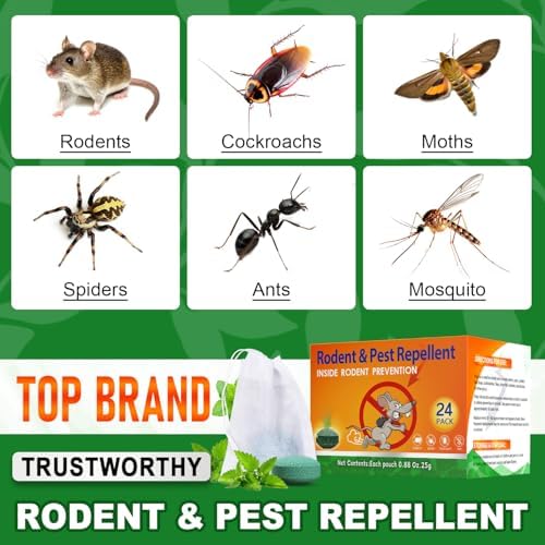 Repelente de Roedores para Interior y Exterior - Aceite de Menta para Ahuyentar Ratones, Topos y Ratas, Bolsitas Repelentes de Insectos, Control - imagen 2