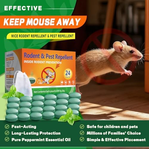 Repelente de Roedores para Interior y Exterior - Aceite de Menta para Ahuyentar Ratones, Topos y Ratas, Bolsitas Repelentes de Insectos, Control - imagen 4