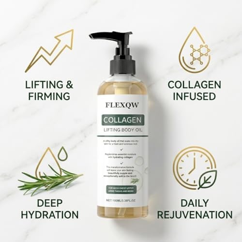 Aceite Corporal de Colágeno, Aceite de Masaje Reafirmante y Tensante, Anti-Flacidez, Hidratante y Reparador para Brazos, Abdomen, Muslos y Todo el - imagen 4