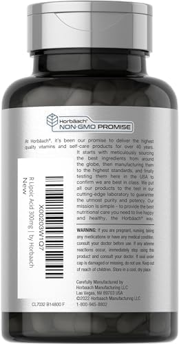 Ácido R-Lipoico Estabilizado Horbäach 300mg | 60 Cápsulas | Con Biotina Optimizadora | No OGM, Sin Gluten | Suplemento Na-RALA - imagen 3