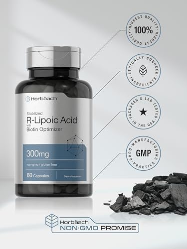 Ácido R-Lipoico Estabilizado Horbäach 300mg | 60 Cápsulas | Con Biotina Optimizadora | No OGM, Sin Gluten | Suplemento Na-RALA - imagen 6