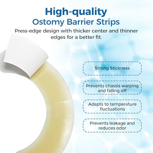 Sunliech 20 Piezas de Tiras Elásticas para Barrera de Ostomía, Hidrocoloide Médico, Suministros para Ostomía, Cinta Adhesiva Impermeable para Bolsa - imagen 3