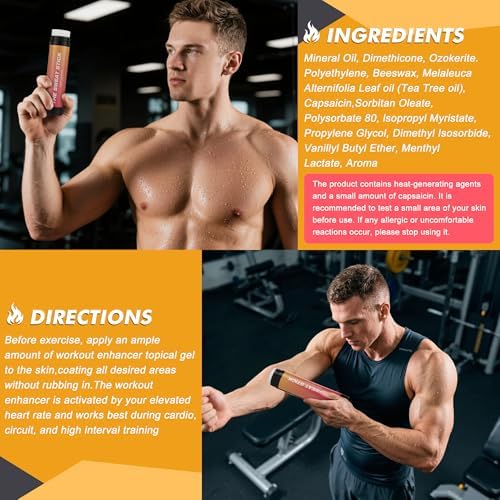 Gel en Barra Demissle para Sudor, Mejora del Rendimiento en Ejercicio, Crema Aromática para Brazo, Pierna, Cintura y Abdomen, Fórmula de Rápida - imagen 5