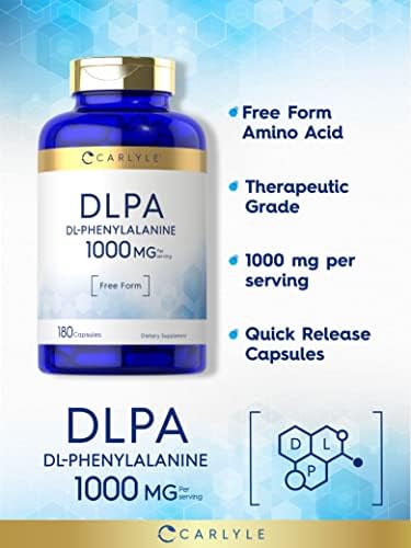 Carlyle DL-Fenilalanina | 1000mg | 180 Cápsulas | Suplemento Libre de OGM y Gluten | Fórmula en Forma Libre de DLPA - imagen 3