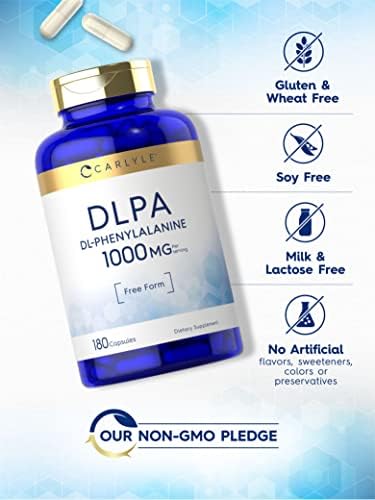 Carlyle DL-Fenilalanina | 1000mg | 180 Cápsulas | Suplemento Libre de OGM y Gluten | Fórmula en Forma Libre de DLPA - imagen 4