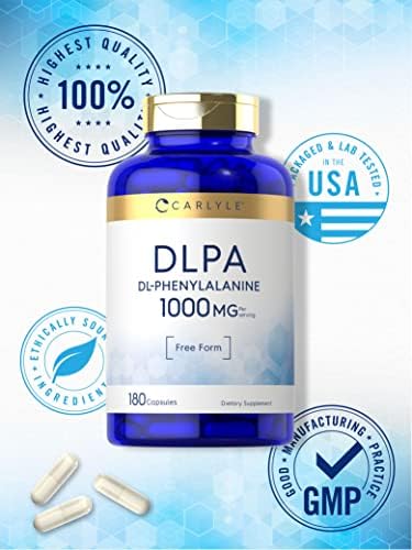 Carlyle DL-Fenilalanina | 1000mg | 180 Cápsulas | Suplemento Libre de OGM y Gluten | Fórmula en Forma Libre de DLPA - imagen 5