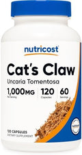 Nutricost Uña de Gato 1000mg, 120 Cápsulas - Cápsulas Vegetarianas, Sin OGM y Sin Gluten, 60 Porciones - imagen 1