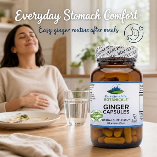 Cápsulas de Jengibre Orgánico Pure Mountain Botanicals - 1000mg - 90 Contenido - Suplemento Kosher, Vegano, No Transgénico y Sin Gluten - imagen 3