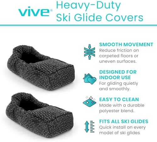 Cubiertas para Esquís Vive Walker (Paquete de 4) - Accesorios para Personas con Discapacidad - Almohadillas para Patas de Andadera Plegable - - imagen 2