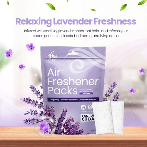 Paquete de 6 Eliminadores de Olores de Lavanda | Absorbente de Olores Duradero para el Hogar, Armario, Zapatos y Espacios Pequeños | Packs - imagen 8